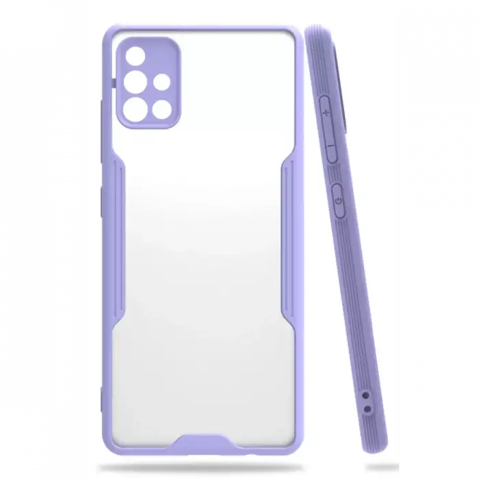 Newface Samsung Galaxy A71 Kılıf Platin Silikon - Lila