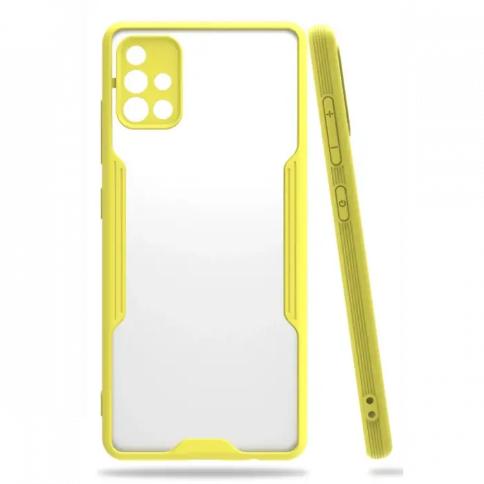 Newface Samsung Galaxy A71 Kılıf Platin Silikon - Sarı