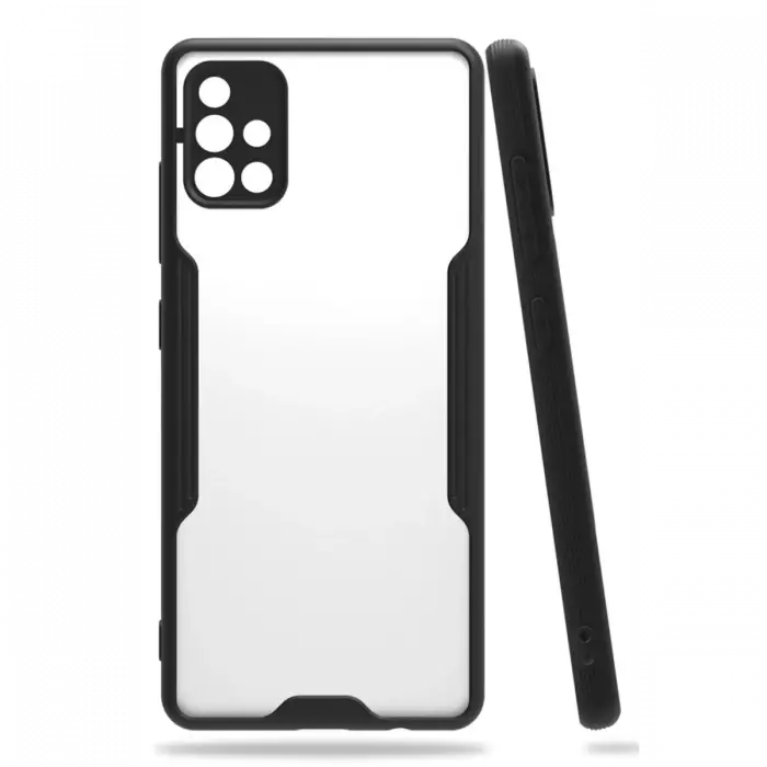 Newface Samsung Galaxy A71 Kılıf Platin Silikon - Siyah