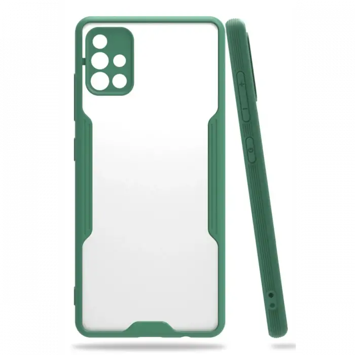 Newface Samsung Galaxy A71 Kılıf Platin Silikon - Yeşil