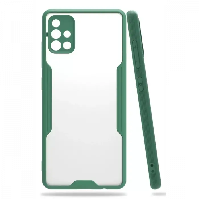Newface Samsung Galaxy A71 Kılıf Platin Silikon - Yeşil