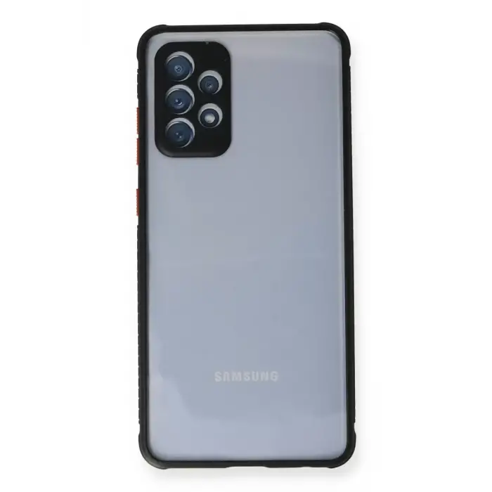 Newface Samsung Galaxy A72 Kılıf Miami Şeffaf Silikon - Siyah