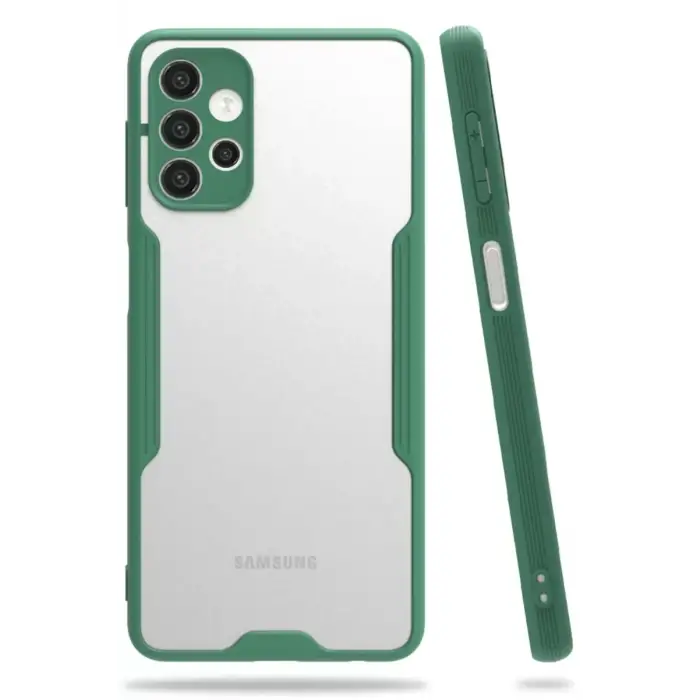 Newface Samsung Galaxy A72 Kılıf Platin Silikon - Yeşil