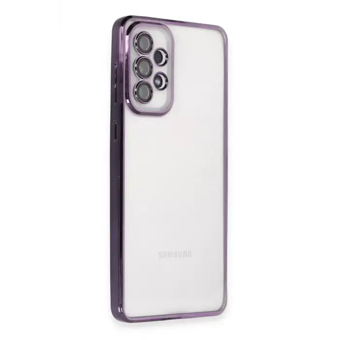 Newface Samsung Galaxy A73 5G Kılıf Razer Lensli Silikon - Mor