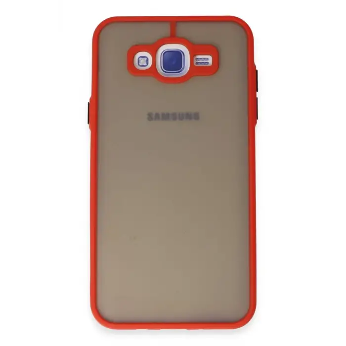 Newface Samsung Galaxy J7 Kılıf Montreal Silikon Kapak - Kırmızı