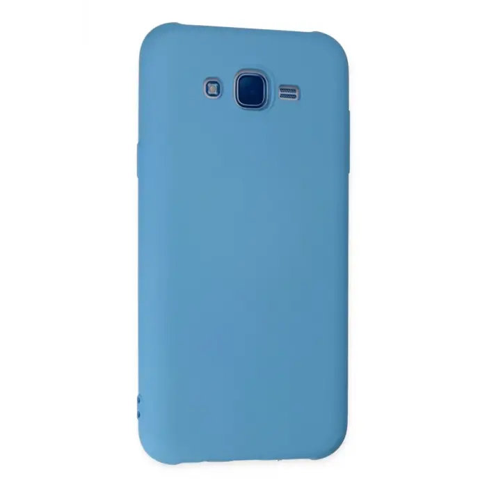 Newface Samsung Galaxy J7 Kılıf Nano içi Kadife Silikon - Mavi