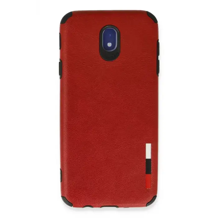 Newface Samsung Galaxy J7 Pro / J730 Kılıf Loop Deri Silikon - Kırmızı