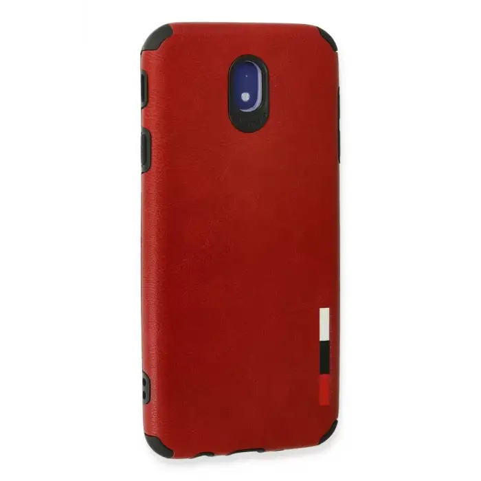 Newface Samsung Galaxy J7 Pro / J730 Kılıf Loop Deri Silikon - Kırmızı