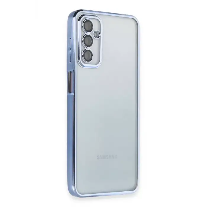 Newface Samsung Galaxy M23 Kılıf Razer Lensli Silikon - Açık Mavi