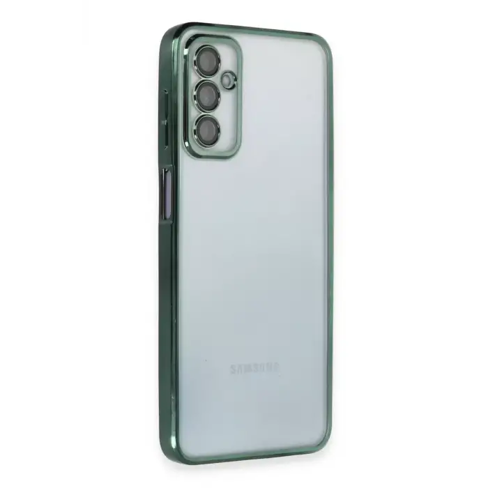 Newface Samsung Galaxy M23 Kılıf Razer Lensli Silikon - Yeşil