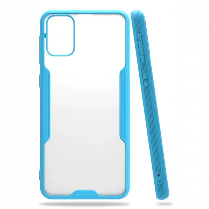 Newface Samsung Galaxy M31 Kılıf Platin Silikon - Mavi