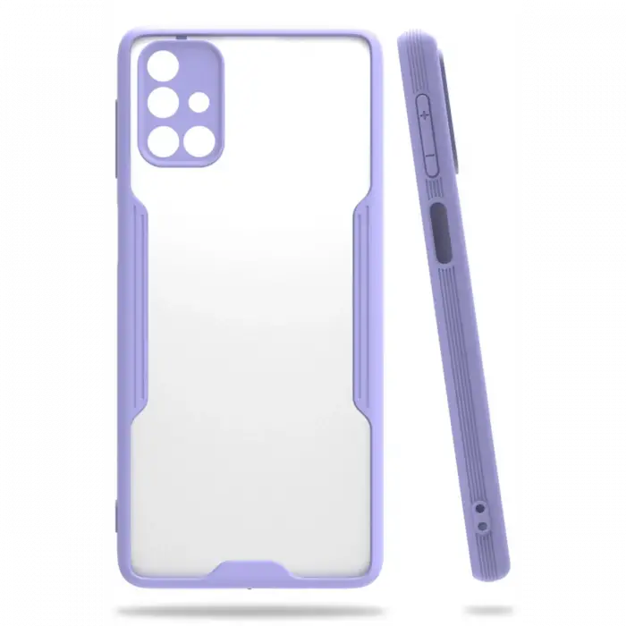 Newface Samsung Galaxy M31S Kılıf Platin Silikon - Lila