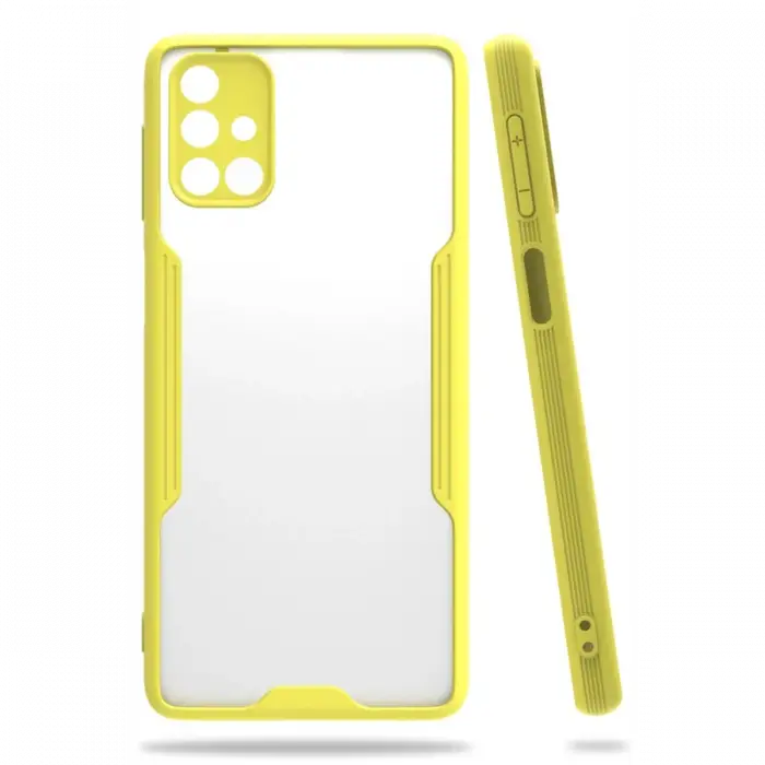 Newface Samsung Galaxy M31S Kılıf Platin Silikon - Sarı