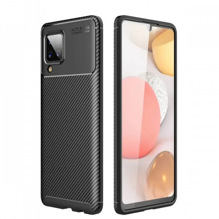 Newface Samsung Galaxy M33 Kılıf Auto Focus Karbon Kapak - Siyah
