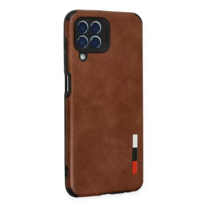 Newface Samsung Galaxy M33 Kılıf Loop Deri Silikon - Kahverengi