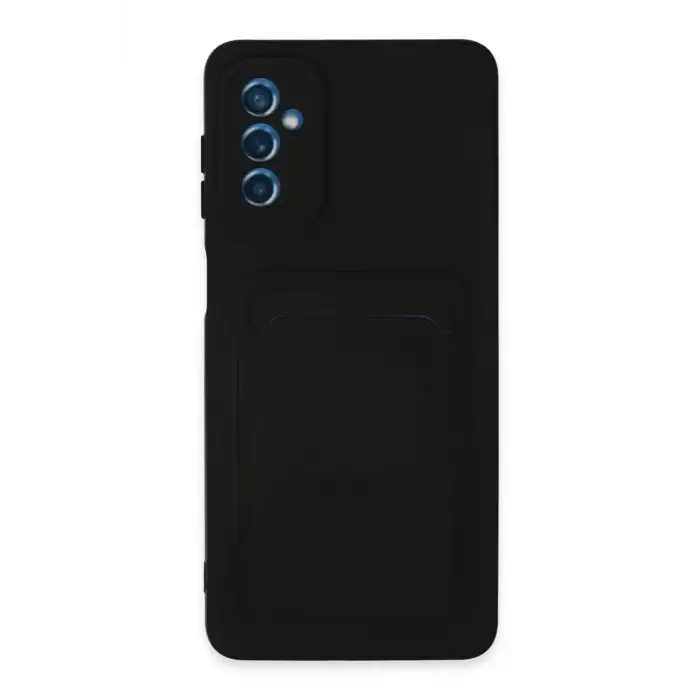 Newface Samsung Galaxy M52 5G Kılıf Kelvin Kartvizitli Silikon - Siyah
