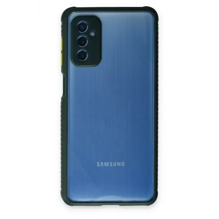 Newface Samsung Galaxy M52 5G Kılıf Miami Şeffaf Silikon - Koyu Yeşil
