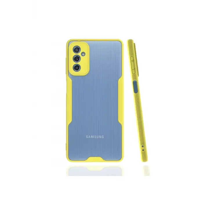 Newface Samsung Galaxy M52 5G Kılıf Platin Silikon - Sarı
