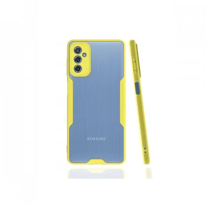 Newface Samsung Galaxy M52 5G Kılıf Platin Silikon - Sarı