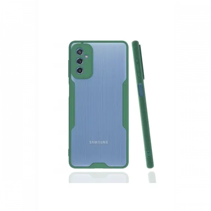 Newface Samsung Galaxy M52 5G Kılıf Platin Silikon - Yeşil