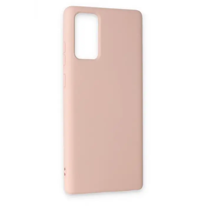 Newface Samsung Galaxy Note 20 Kılıf Nano içi Kadife Silikon - Pudra