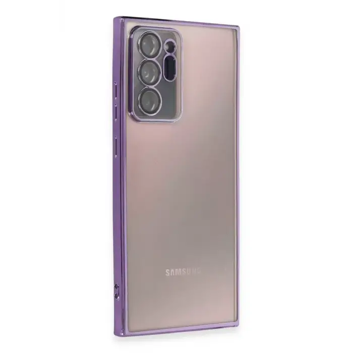 Newface Samsung Galaxy Note 20 Ultra Kılıf Razer Lensli Silikon - Mor
