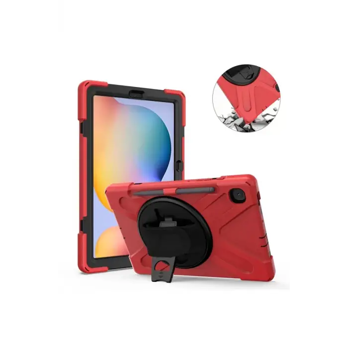 Newface Samsung Galaxy P610 Tab S6 Lite 10.4 Kılıf Amazing Tablet Kapak - Kırmızı