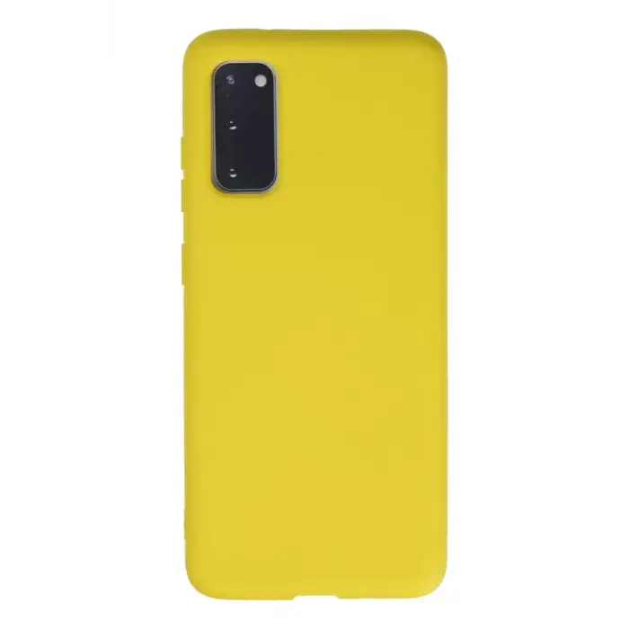 Newface Samsung Galaxy S20 Kılıf Nano içi Kadife Silikon - Sarı