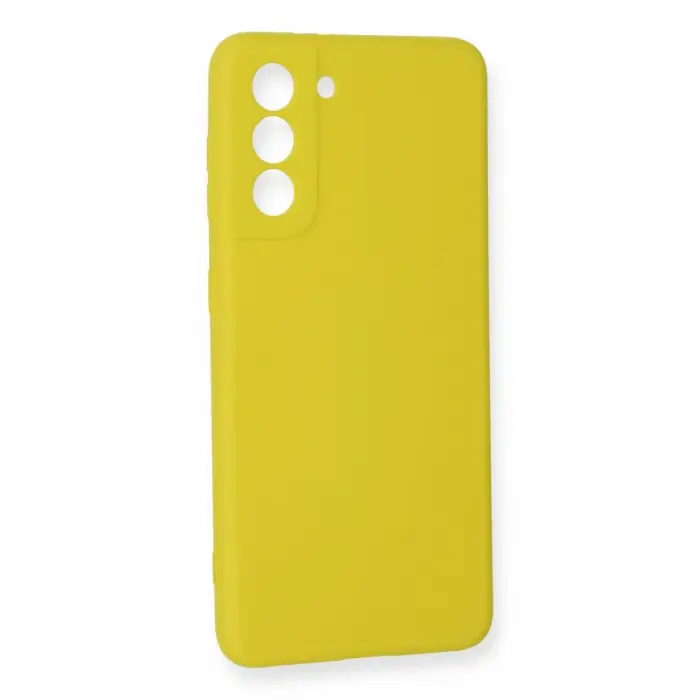 Newface Samsung Galaxy S21 FE Kılıf Nano içi Kadife Silikon - Sarı