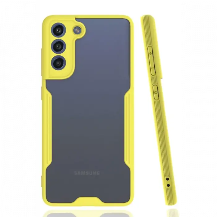 Newface Samsung Galaxy S21 FE Kılıf Platin Silikon - Sarı