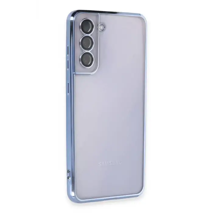 Newface Samsung Galaxy S21 FE Kılıf Razer Lensli Silikon - Açık Mavi