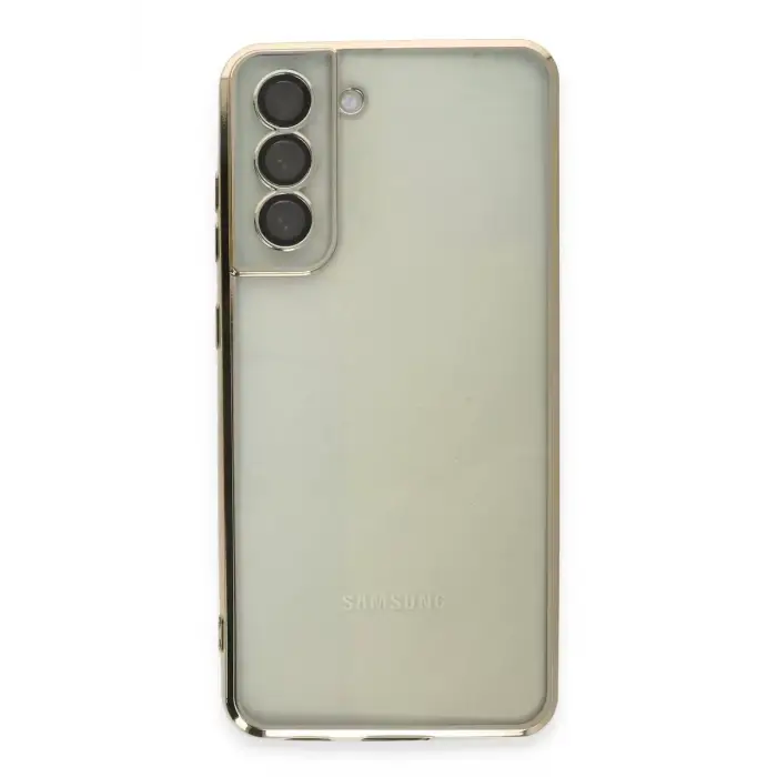 Newface Samsung Galaxy S21 FE Kılıf Razer Lensli Silikon - Gold