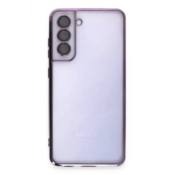 Newface Samsung Galaxy S21 FE Kılıf Razer Lensli Silikon - Mor