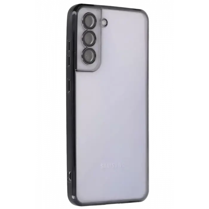 Newface Samsung Galaxy S21 FE Kılıf Razer Lensli Silikon - Siyah