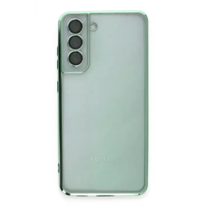 Newface Samsung Galaxy S21 FE Kılıf Razer Lensli Silikon - Yeşil