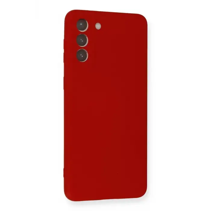 Newface Samsung Galaxy S21 Plus Kılıf Nano içi Kadife Silikon - Kırmızı