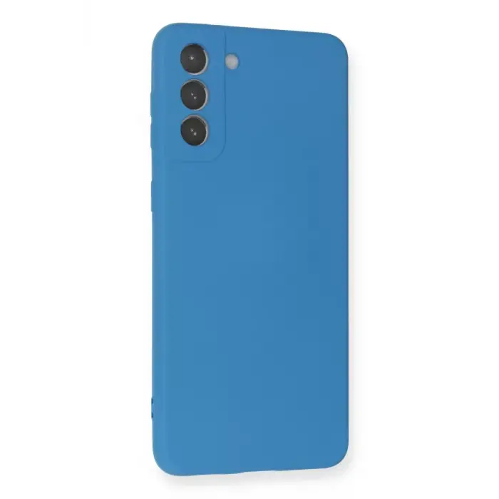 Newface Samsung Galaxy S21 Plus Kılıf Nano içi Kadife Silikon - Mavi
