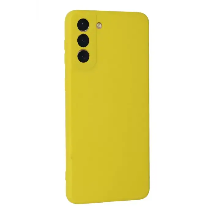 Newface Samsung Galaxy S21 Plus Kılıf Nano içi Kadife Silikon - Sarı