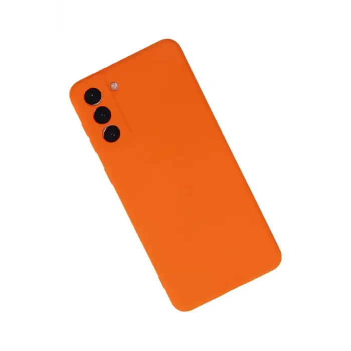 Newface Samsung Galaxy S21 Plus Kılıf Nano içi Kadife Silikon - Turuncu