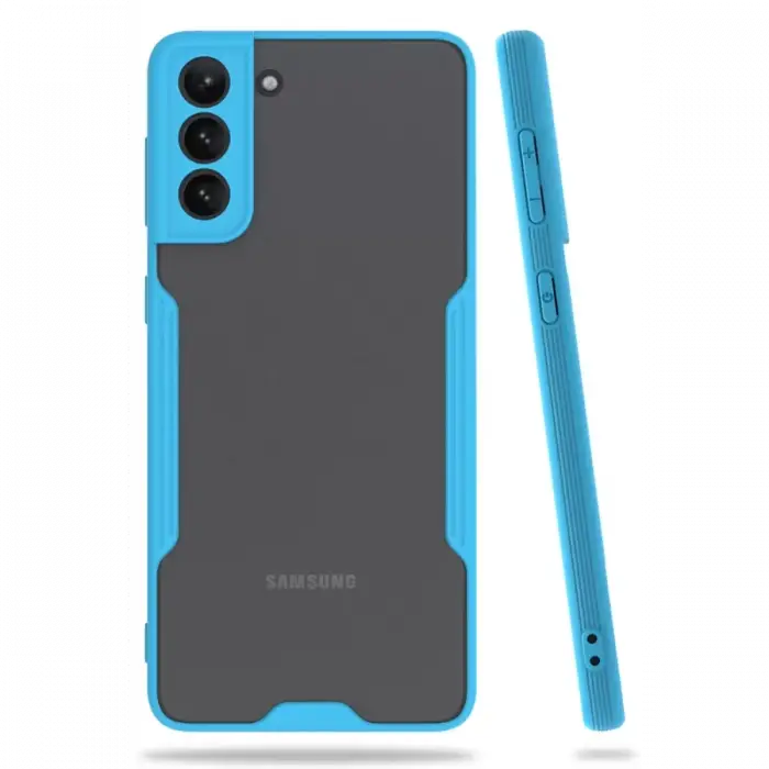 Newface Samsung Galaxy S21 Plus Kılıf Platin Silikon - Mavi