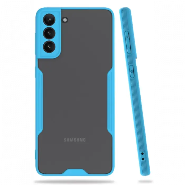 Newface Samsung Galaxy S21 Plus Kılıf Platin Silikon - Mavi