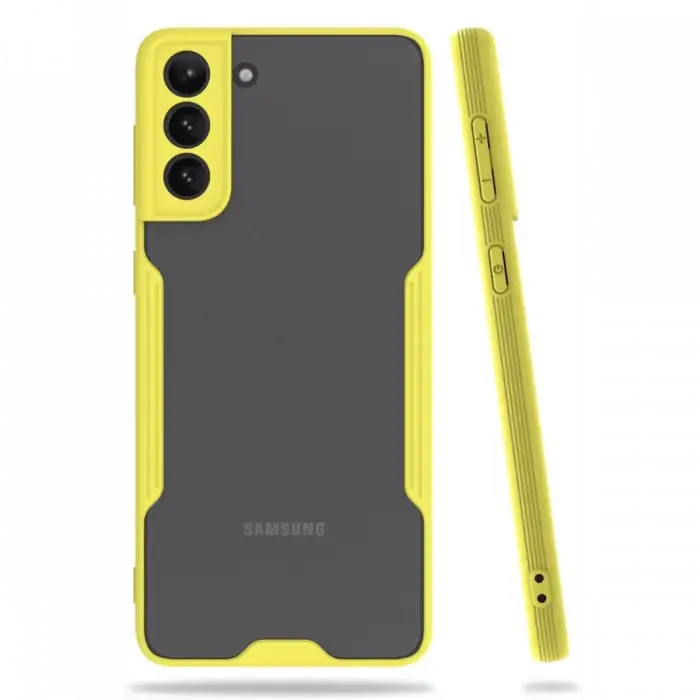 Newface Samsung Galaxy S21 Plus Kılıf Platin Silikon - Sarı