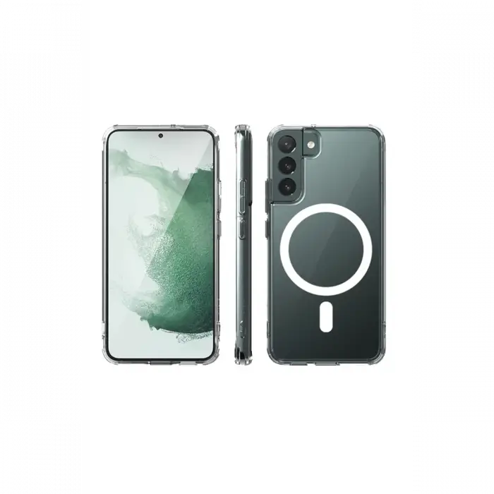 Newface Samsung Galaxy S22 Plus Kılıf Magneticsafe Şeffaf Silikon - Şeffaf