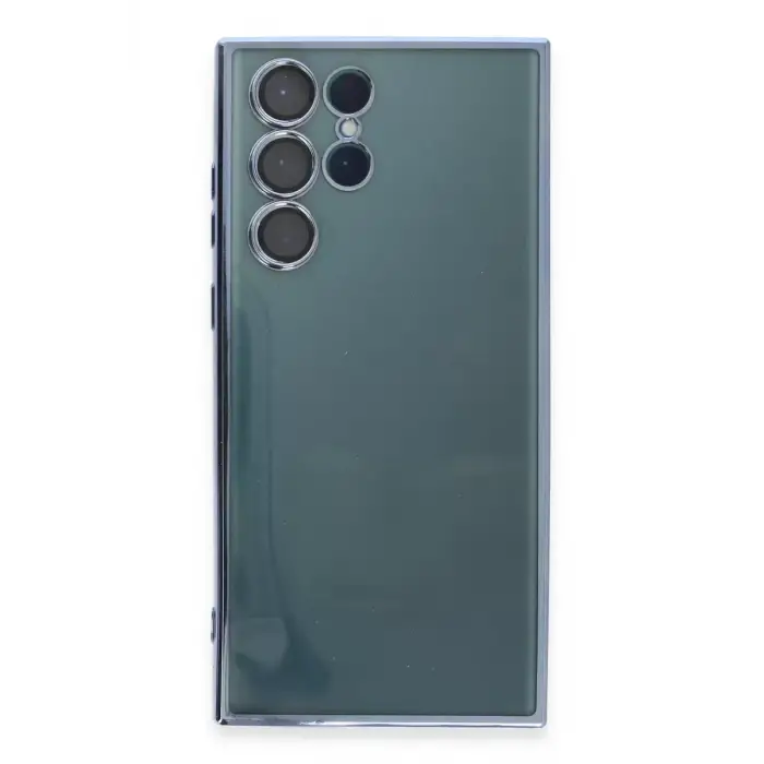 Newface Samsung Galaxy S22 Ultra Kılıf Razer Lensli Silikon - Açık Mavi