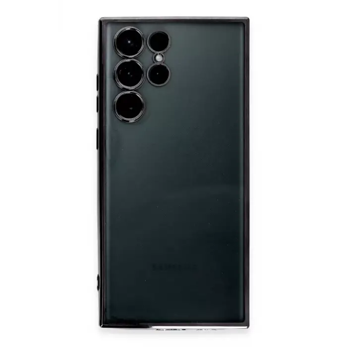 Newface Samsung Galaxy S22 Ultra Kılıf Razer Lensli Silikon - Siyah