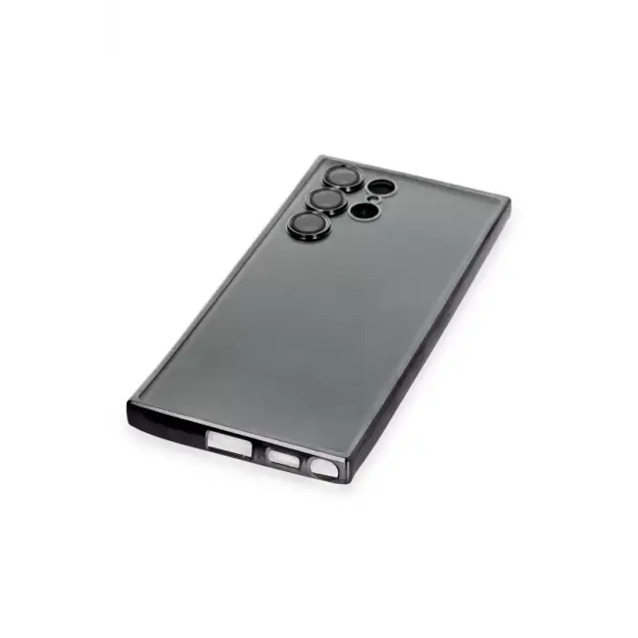Newface Samsung Galaxy S22 Ultra Kılıf Razer Lensli Silikon - Siyah