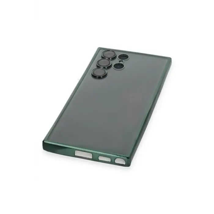 Newface Samsung Galaxy S22 Ultra Kılıf Razer Lensli Silikon - Yeşil