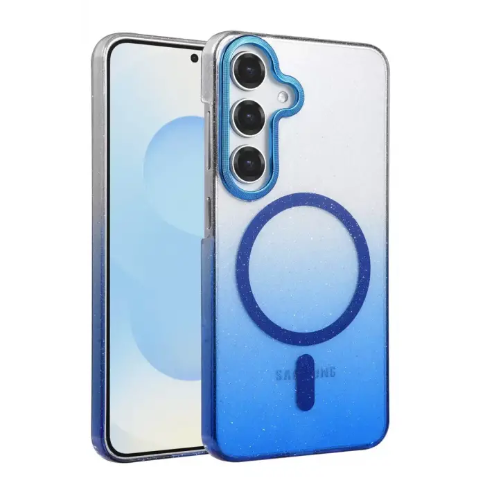 Newface Samsung Galaxy S23 FE Glossy Magsafe Kapak - Mavi