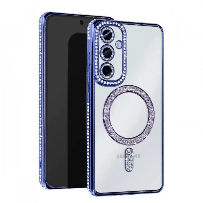 Newface Samsung Galaxy S23 FE Joke Simli Magneticsafe Kılıf - Mavi