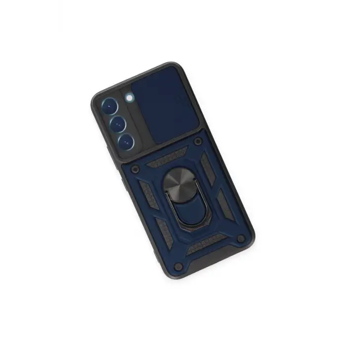 Newface Samsung Galaxy S23 FE Kılıf Pars Lens Yüzüklü Silikon - Lacivert